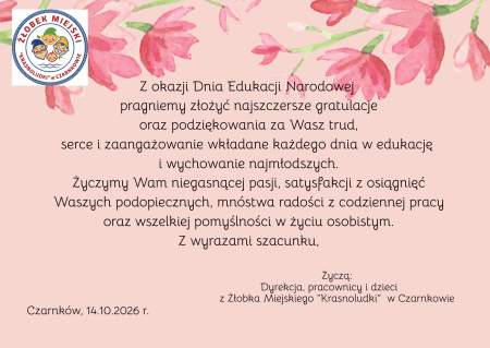Życzenia z okazji Dnia Edukacji Narodowej